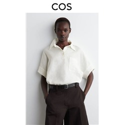Женская свободная льняная рубашка поло 2 цвета КО*С