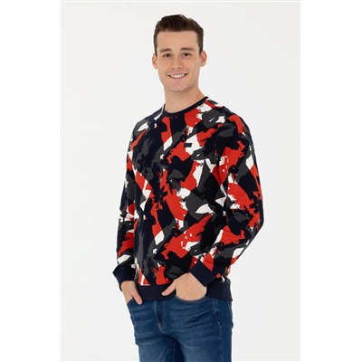 Erkek Lacivert Bisiklet Yaka Sweatshirt