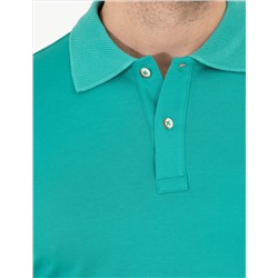 Yeşil Slim Fit Polo Yaka Merserize Tişört