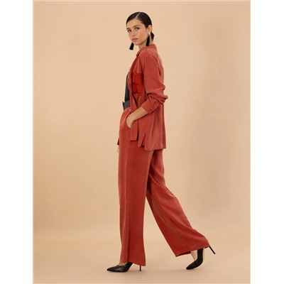 Kiremit Kupro Kumaş Loose Fit Pantolon