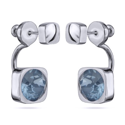 Серьги Теннис (кристаллы SW байкальский лед 8мм; покрытие родий), Есть комплект