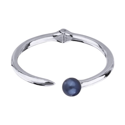 Браслет Гвоздь (Майорка черничная 12мм; покрытие родий), Есть комплект