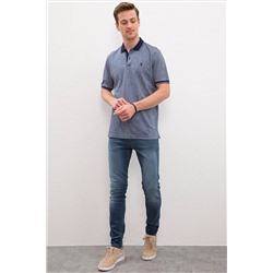 Erkek İndigo Polo Yaka Tişört