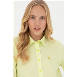 Kadın Neon Sarı Uzun Kollu Basic Gömlek