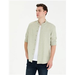 Haki Regular Fit Uzun Kollu Gömlek