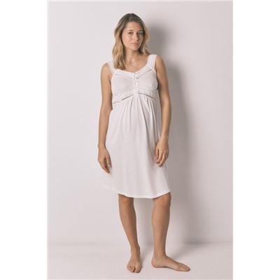 Camisón corto "maternity" algodón blanco