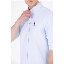 Erkek Açık Mavi Uzun Kollu Basic Gömlek