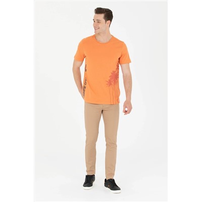 Erkek Kiremit Bisiklet Yaka Tişört