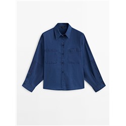 Camisa algodón bolsillos detalle mangas