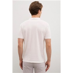 Erkek Ekru Basic Polo Yaka Tişört