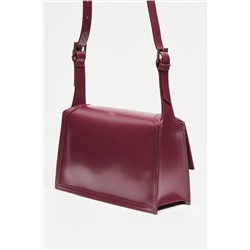 GUESS Bandolera de piel Isa - Burdeos