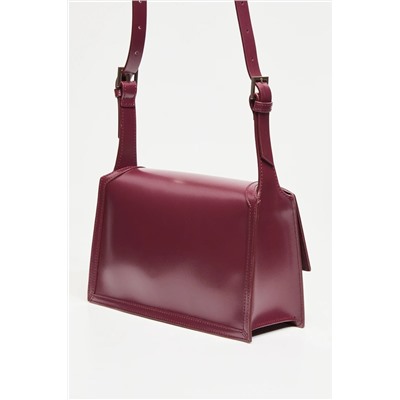 GUESS Bandolera de piel Isa - Burdeos