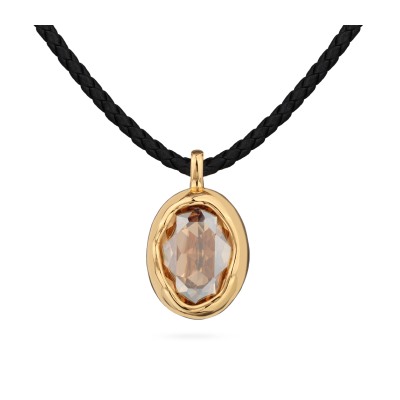 Колье-чокер Грация (кристаллы SW 14х10 шампань; золото) 38-45см, Есть комплект