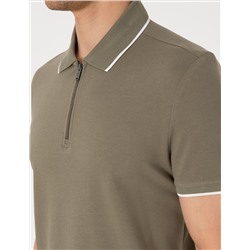 Haki Slim Fit Polo Yaka Tişört