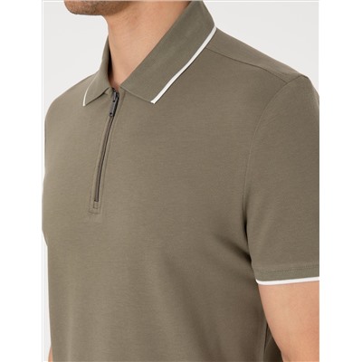 Haki Slim Fit Polo Yaka Tişört