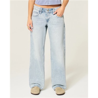 Low-Rise Light Wash Baggy Jeans