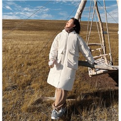 Осенне-зимнее пуховое хлопковое пальто средней длины