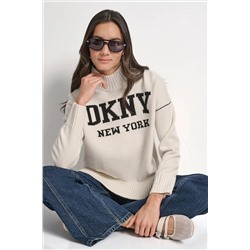 LOGO INTARSIA MOCK-NECK SWEATER