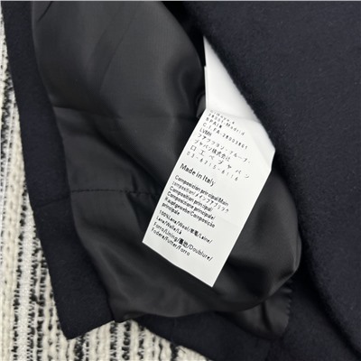 LOE * новое шерстяное пальто средней длины с большими лацканами YB металлическая пряжка с логотипом супер аутентичный темно-синий элитная атмосфера