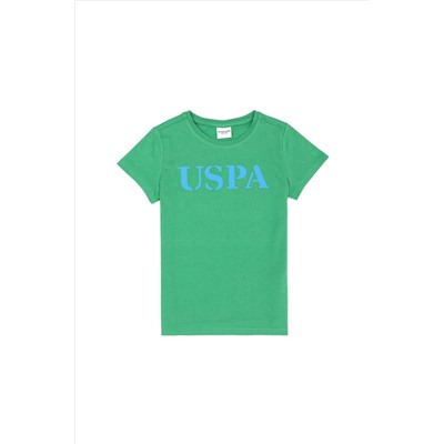 Çocuk Yeşil Basic Bisiklet Yaka Tişört