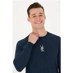 Erkek Lacivert Bisiklet Yaka Sweatshirt