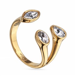 Кольцо Эйва (кристаллы SW белые; покрытие золото), Есть комплект