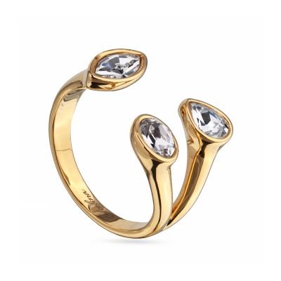 Кольцо Эйва (кристаллы SW белые; покрытие золото), Есть комплект