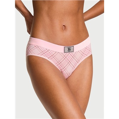 Logo Cotton Shine Patch Velvet Hiphugger Panty