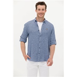 Erkek Lacivert Uzun Kollu Gömlek