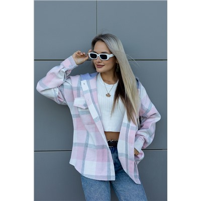 Рубашка женская в клетку с капюшоном РЖКК-01