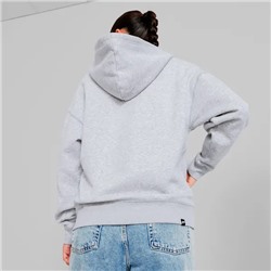 Suede Logo Women's Zip-Up Hoodie