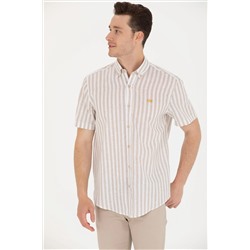 Erkek Camel Kısa Kollu Gömlek