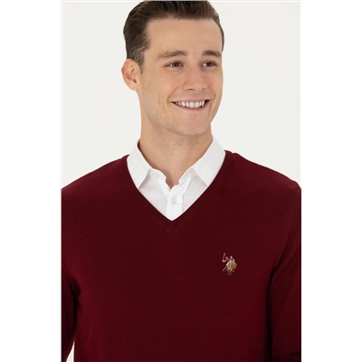 Erkek Bordo Basic Kazak