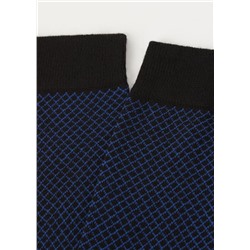 Kurze Herrensocken mit Cashmere und Rautenmuster