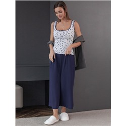 Топ с U вырезом с принтом из эластичного трикотажа кашкорсе