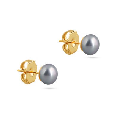 Пусеты (Майорка 8мм серо-голубая; покрытие золото), Есть комплект