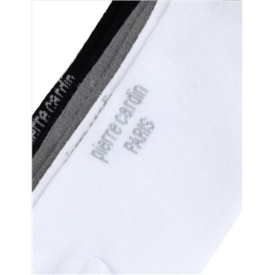 Erkek Bambu Karışımlı 3'lü Paket Beyaz Patik Basic Çorap