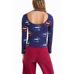 Camiseta canalé escote espalda