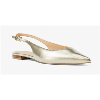 Michael Kors Outlet Amali Metallic Slingback Flat