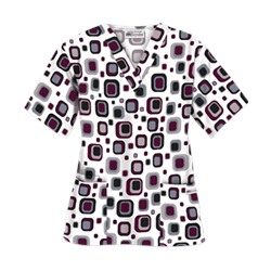UA Funky Geo Wine Scrub Top