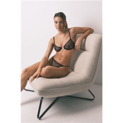 Sujetador sin relleno encaje negro PRETTY