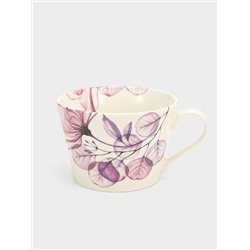 Кружка, 480 мл, фарфор N, белая, Азалия бордовая, Magic flowers