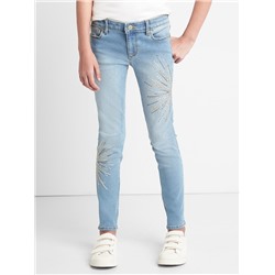 Super Skinny Jeans with Gem-Burst Detailing in High Stretch