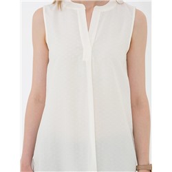 Ekru Slim Fit Kolsuz Gömlek