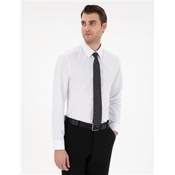 Beyaz Slim Fit Uzun Kollu Basic Gömlek