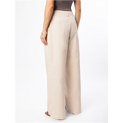 Брюки-палаццо из хлопка с защипами