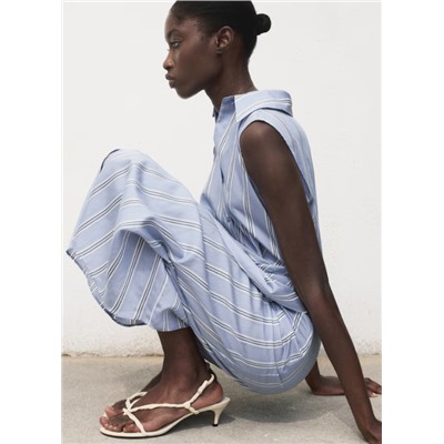 Vestido camisero drapeado