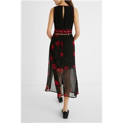 Vestido midi slim cortes