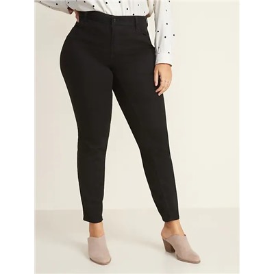 Mid-Rise Super Skinny Plus-Size Black Jeans