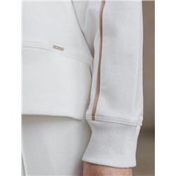 Свитшот с лампасами и разрезами из эластичного футера двухнитки без начеса